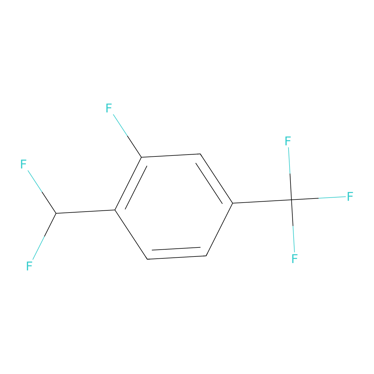 1-(Difluoromethyl)-2-fluoro-4-(trifluoromethyl)benzene molecular structure, CAS 1214364-84-7