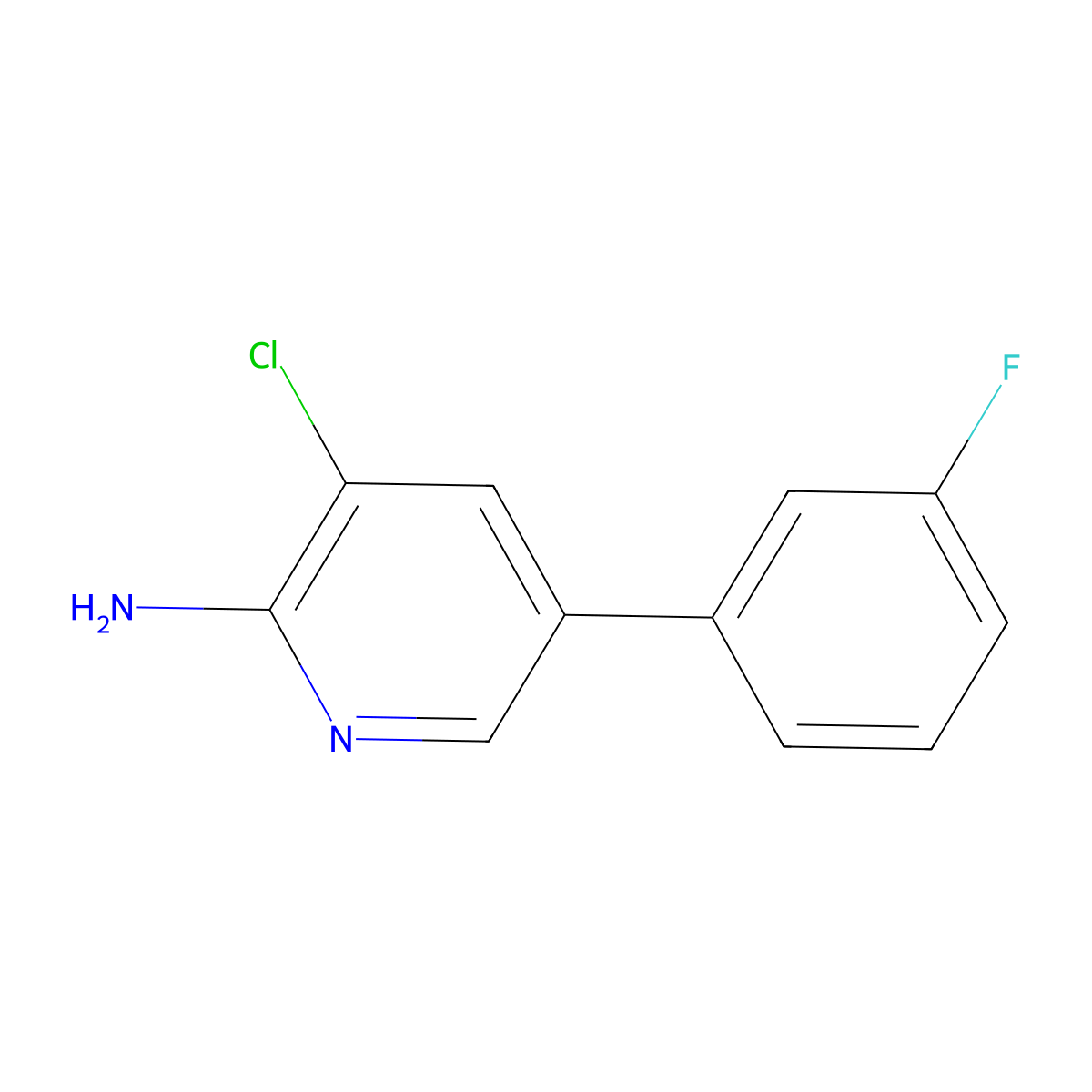 3-Chloro-5-(3-fluorophenyl)pyridin-2-amine molecular structure, CAS 1214365-06-6