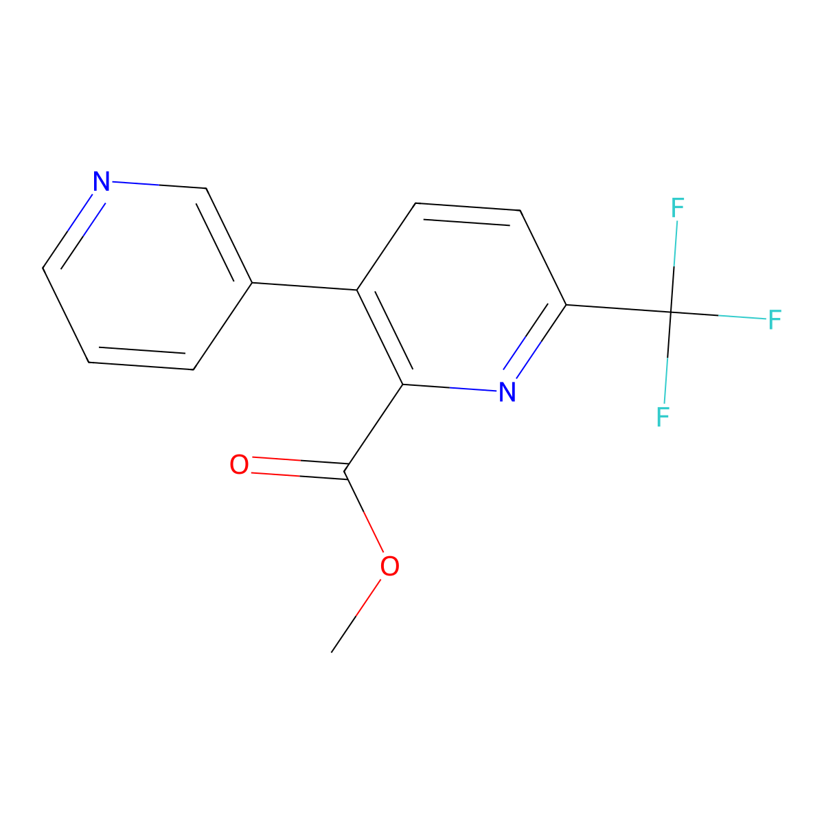 Methyl 3-(pyridin-3-yl)-6-(trifluoromethyl)picolinate molecular structure, CAS 1214365-10-2