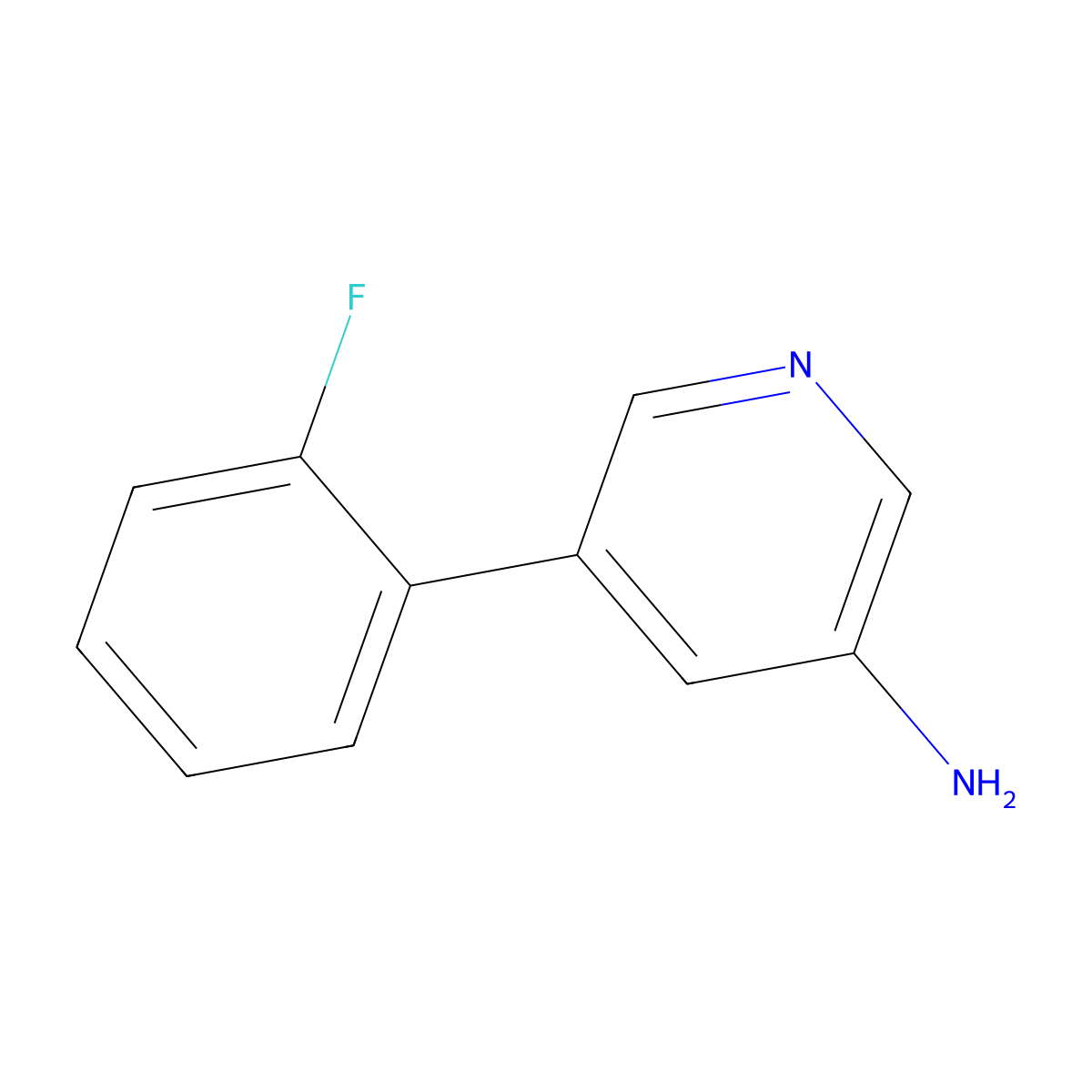 5-(2-Fluorophenyl)pyridin-3-amine molecular structure, CAS 1214365-53-3