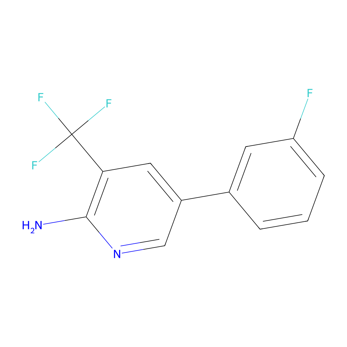 5-(3-Fluorophenyl)-3-(trifluoromethyl)pyridin-2-amine molecular structure, CAS 1214365-60-2