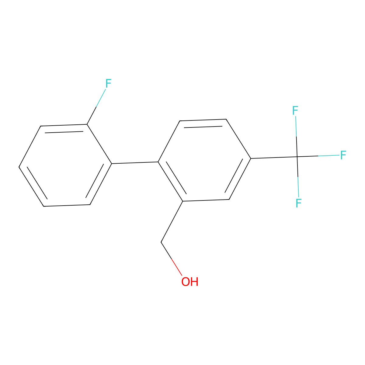 (2'-Fluoro-4-(trifluoromethyl)biphenyl-2-yl)methanol molecular structure, CAS 1214365-66-8