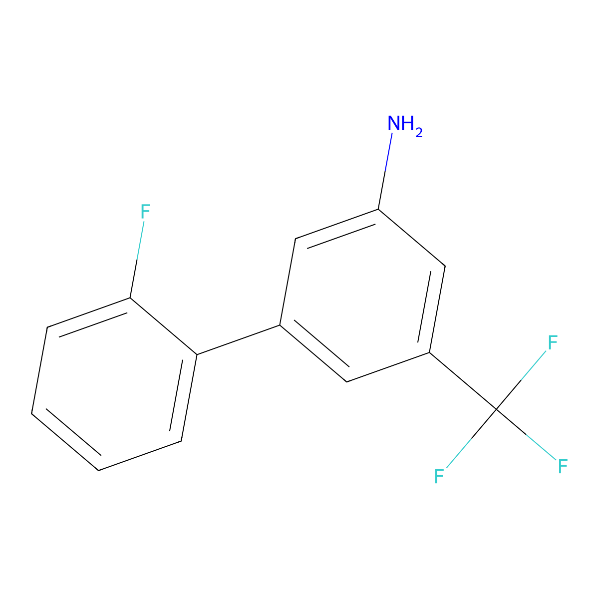 2'-Fluoro-5-(trifluoromethyl)-[1,1'-biphenyl]-3-amine molecular structure, CAS 1214365-84-0