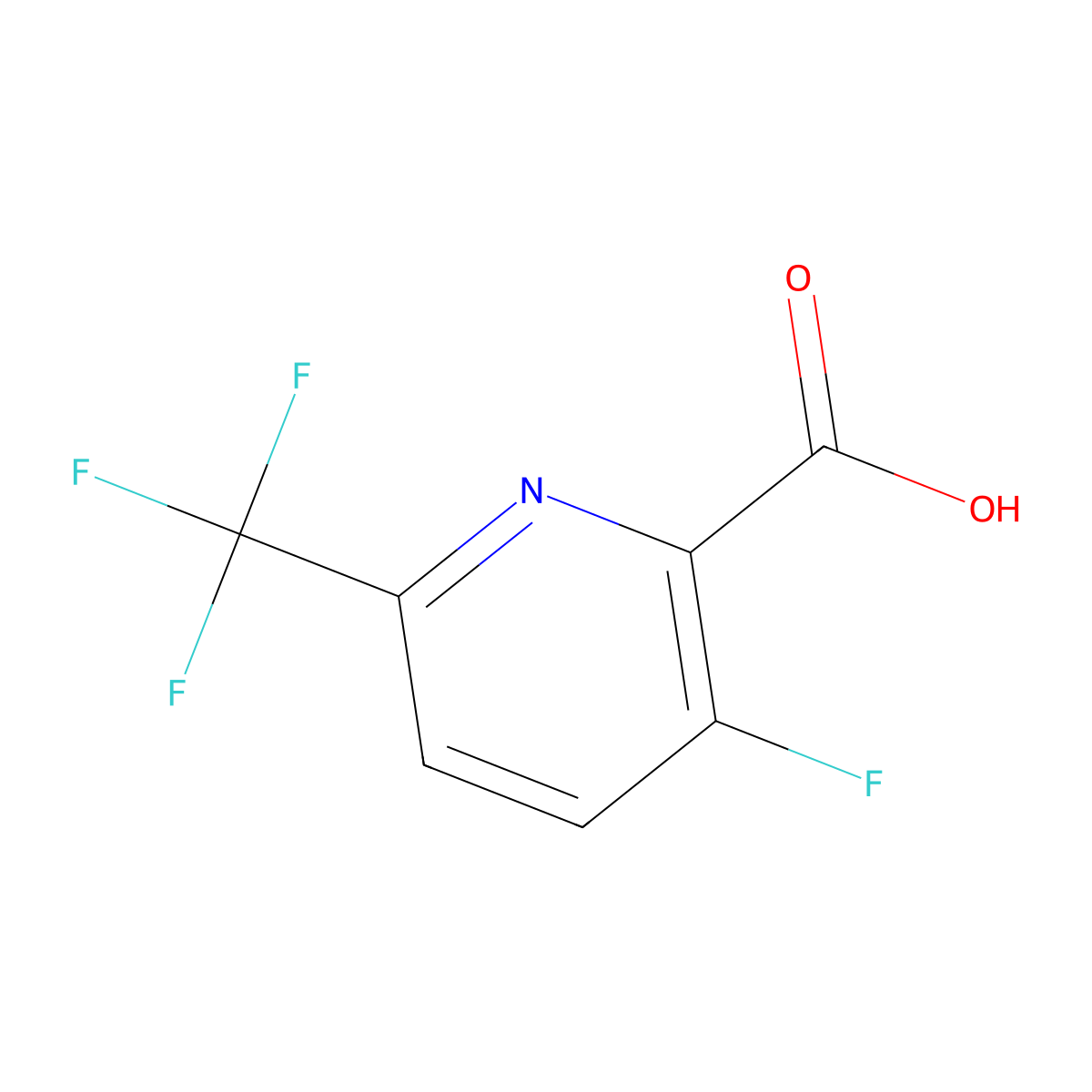 3-Fluoro-6-(trifluoromethyl)pyridine-2-carboxylic acid molecular structure, CAS 1214365-86-2