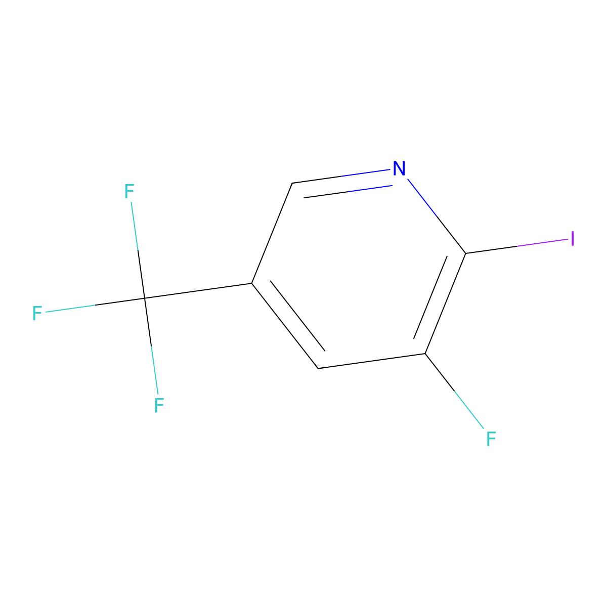 3-Fluoro-2-iodo-5-(trifluoromethyl)pyridine molecular structure, CAS 1214365-91-9