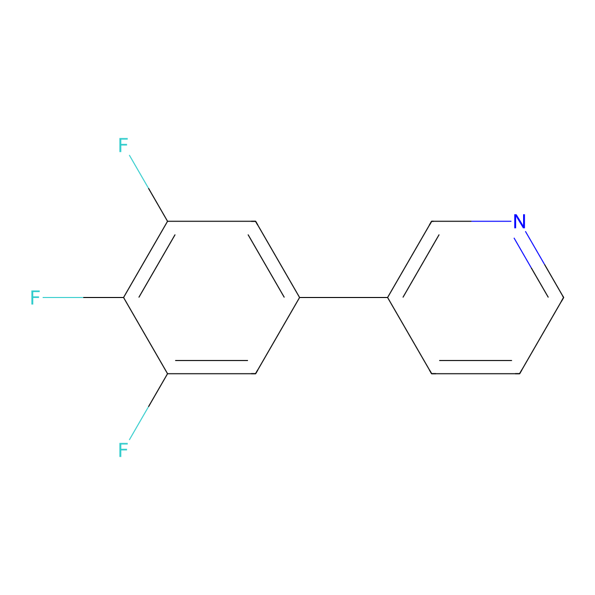 3-(3,4,5-Trifluorophenyl)pyridine molecular structure, CAS 1214365-92-0