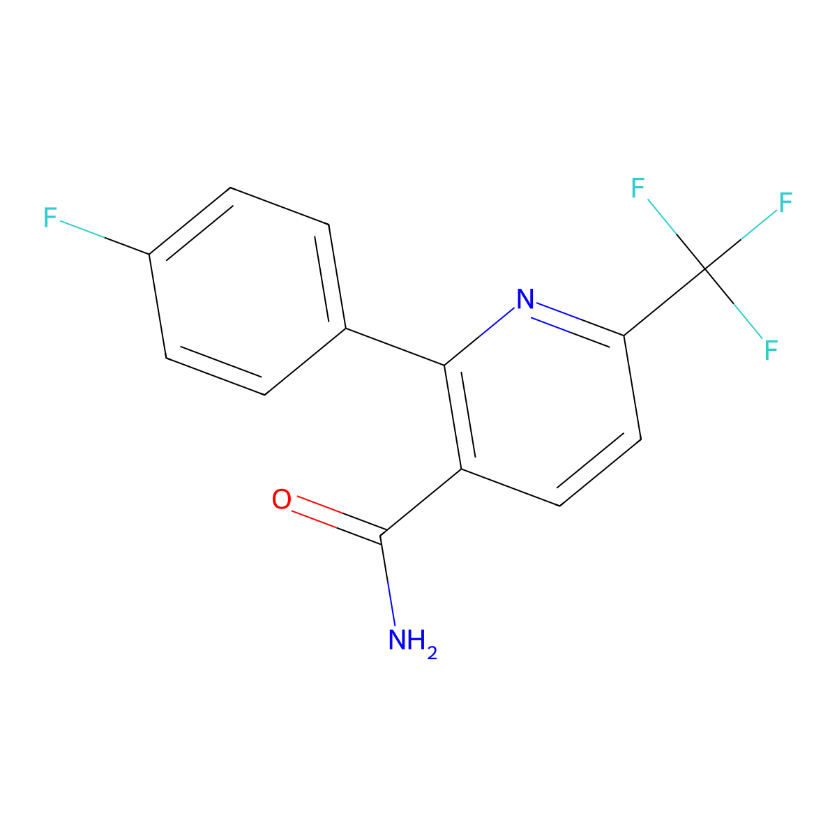 2-(4-Fluorophenyl)-6-(trifluoromethyl)nicotinamide molecular structure, CAS 1214365-98-6