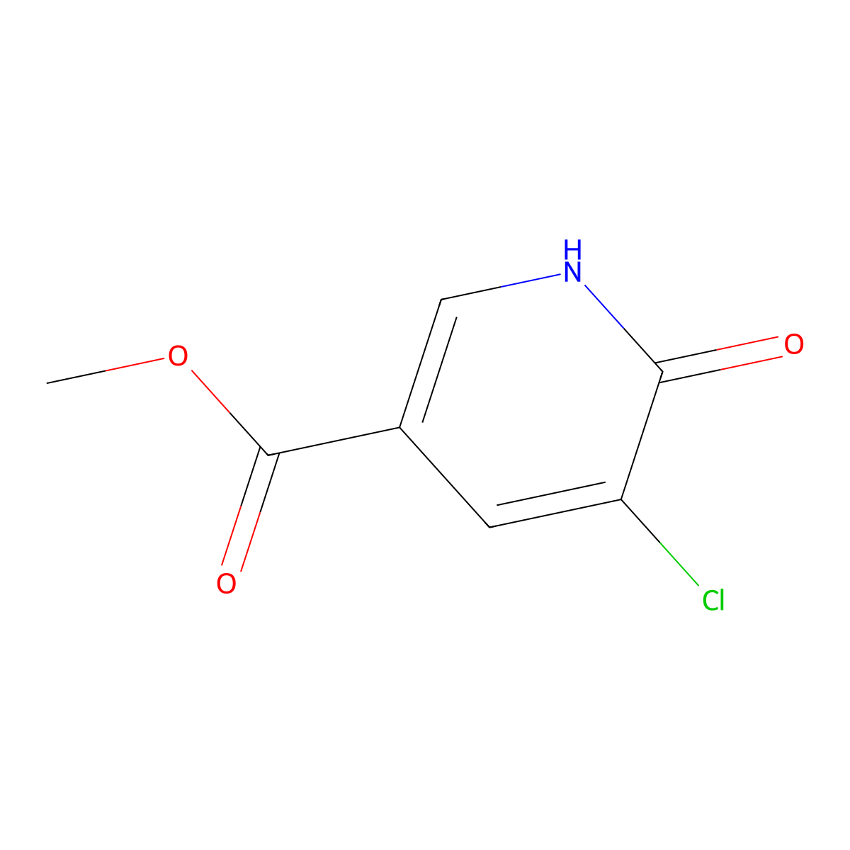 Methyl 5-chloro-6-hydroxynicotinate molecular structure, CAS 1214365-99-7