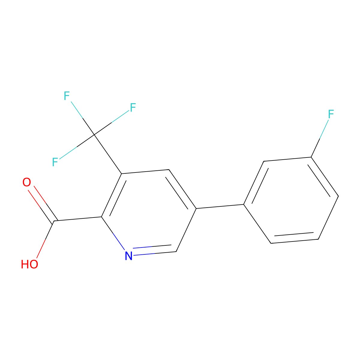 5-(3-Fluorophenyl)-3-(trifluoromethyl)picolinic acid molecular structure, CAS 1214366-04-7