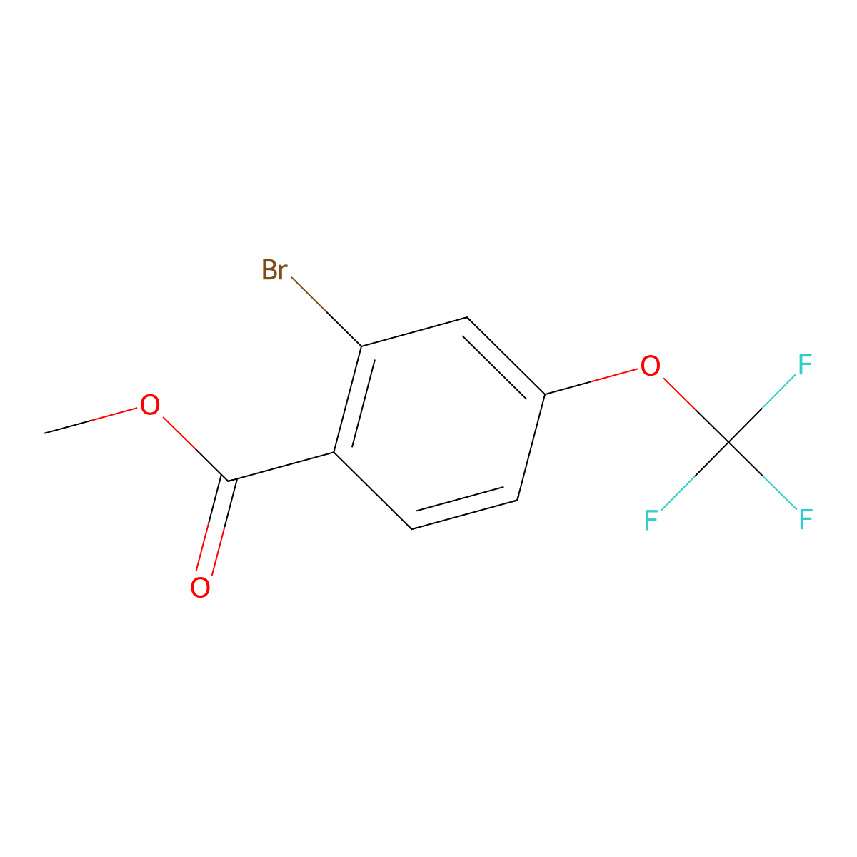 2-Bromo-4-(trifluoromethoxy)benzoic acid methyl ester molecular structure, CAS 1214366-07-0