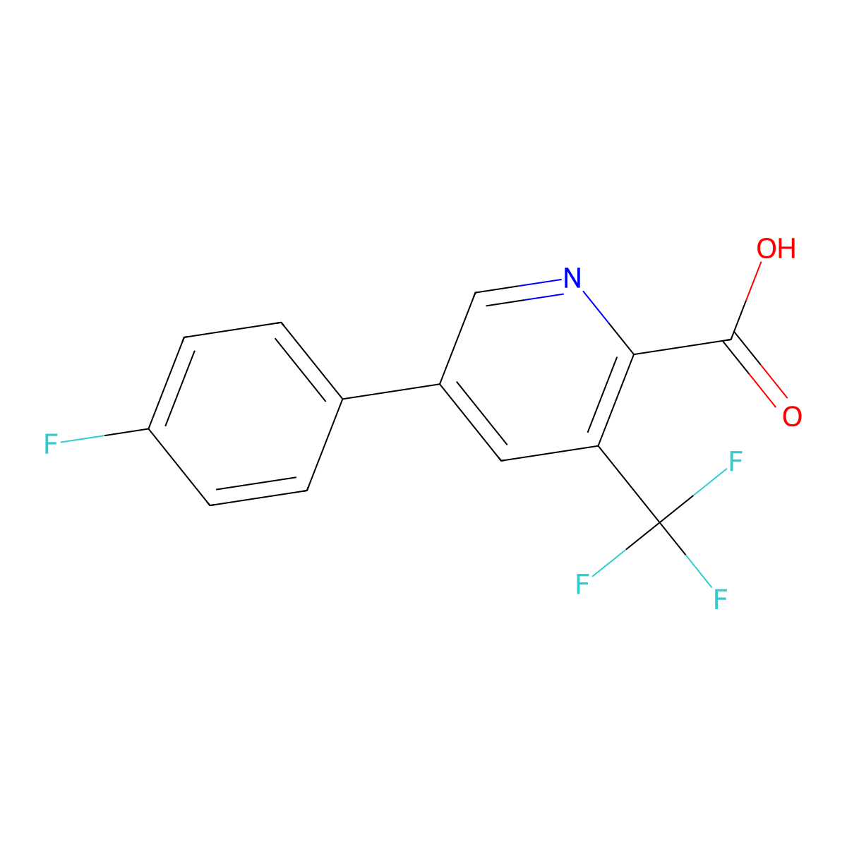 5-(4-Fluorophenyl)-3-(trifluoromethyl)picolinic acid molecular structure, CAS 1214366-08-1