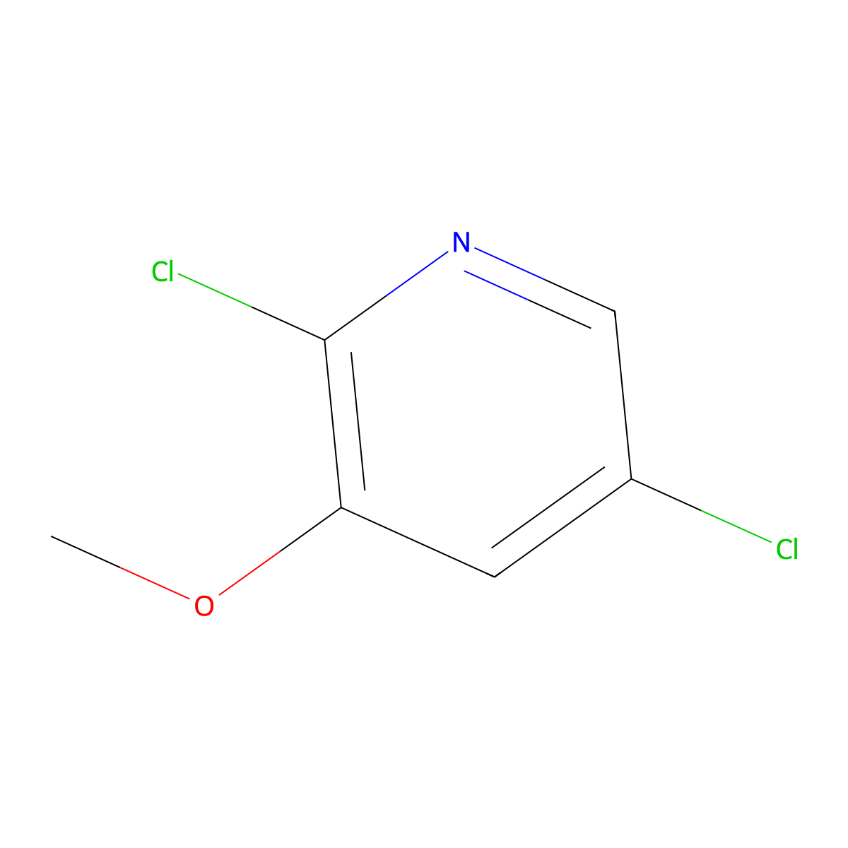 2,5-Dichloro-3-methoxypyridine molecular structure, CAS 1214366-19-4