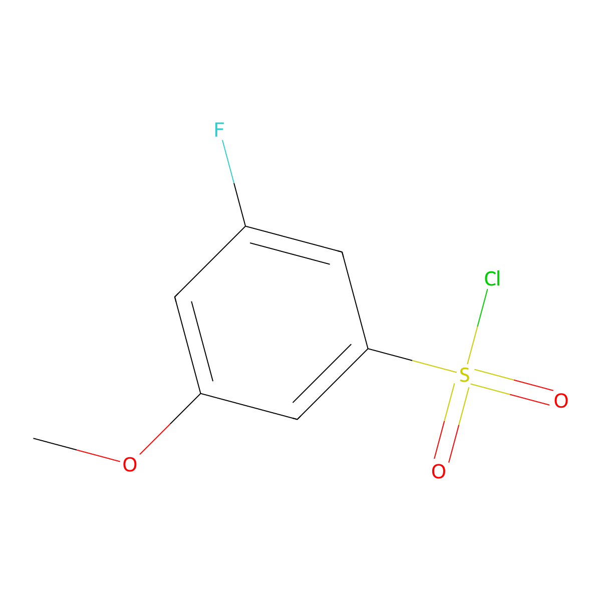 3-Fluoro-5-methoxybenzene-1-sulfonyl chloride molecular structure, CAS 1214366-25-2