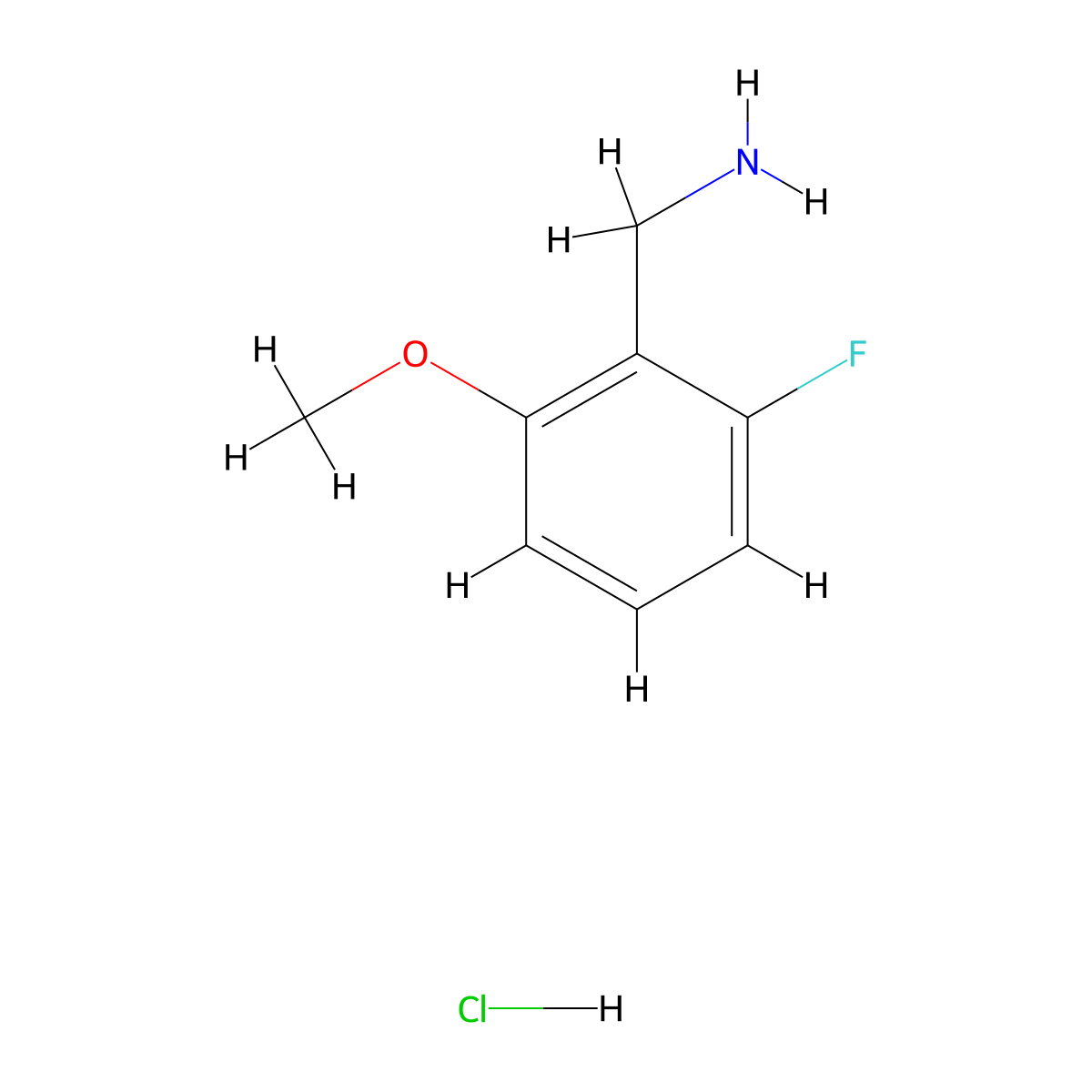 (2-Fluoro-6-methoxyphenyl)methanamine hydrochloride molecular structure, CAS 1214366-31-0