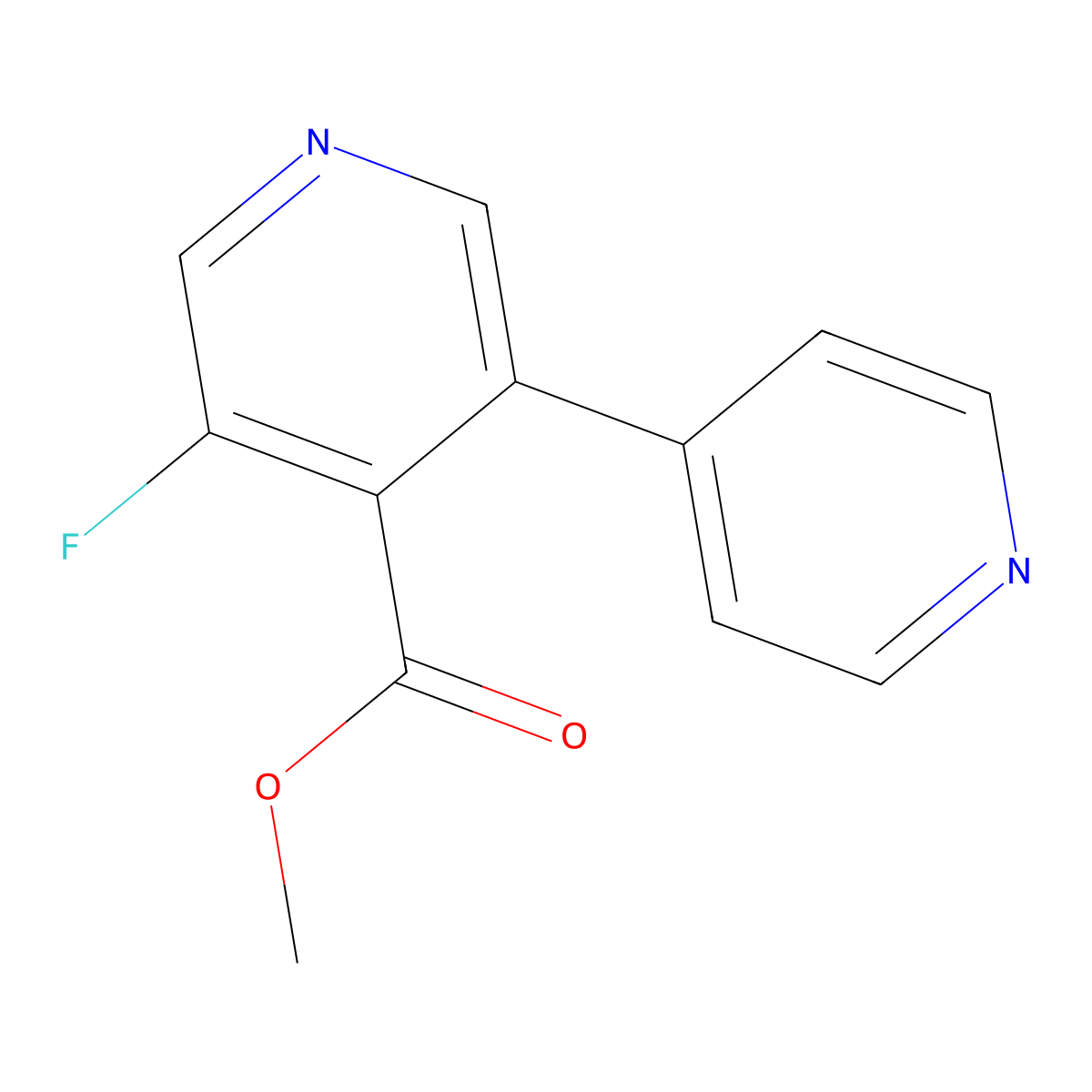 Methyl 3-fluoro-5-pyridin-4-ylpyridine-4-carboxylate molecular structure, CAS 1214366-78-5
