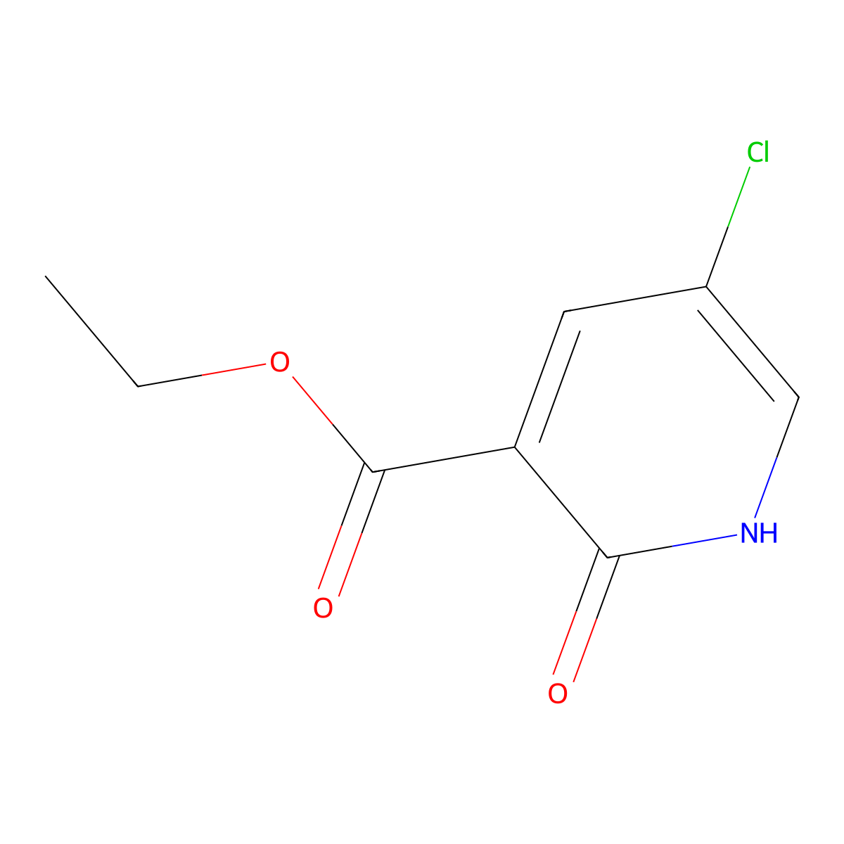 Ethyl 5-chloro-2-hydroxynicotinate molecular structure, CAS 1214366-84-3