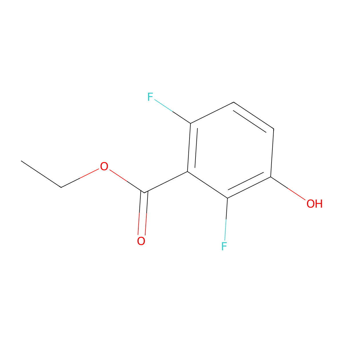 Ethyl 2,6-difluoro-3-hydroxybenzoate molecular structure, CAS 1214366-96-7