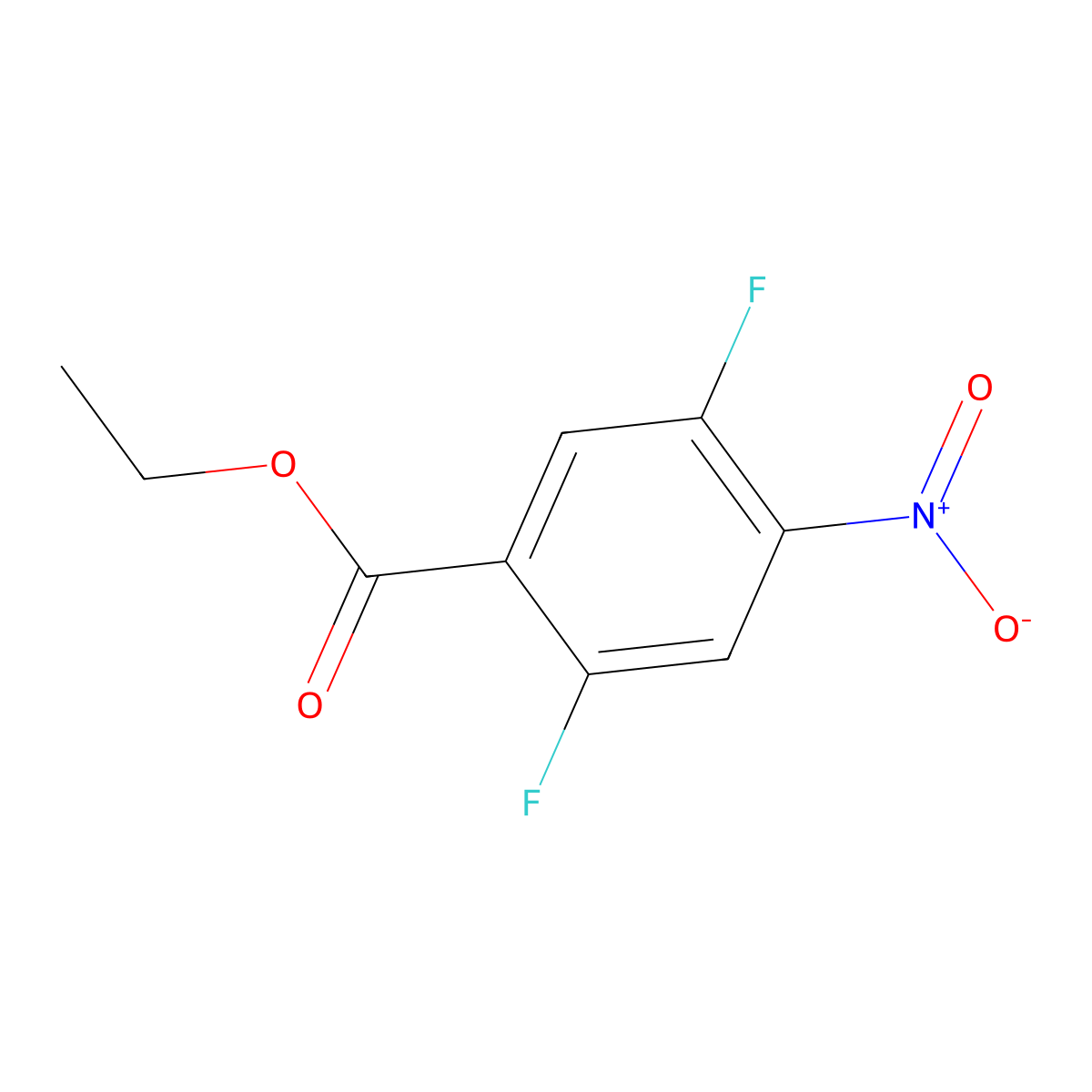 Ethyl 2,5-difluoro-4-nitrobenzoate molecular structure, CAS 1214367-00-6