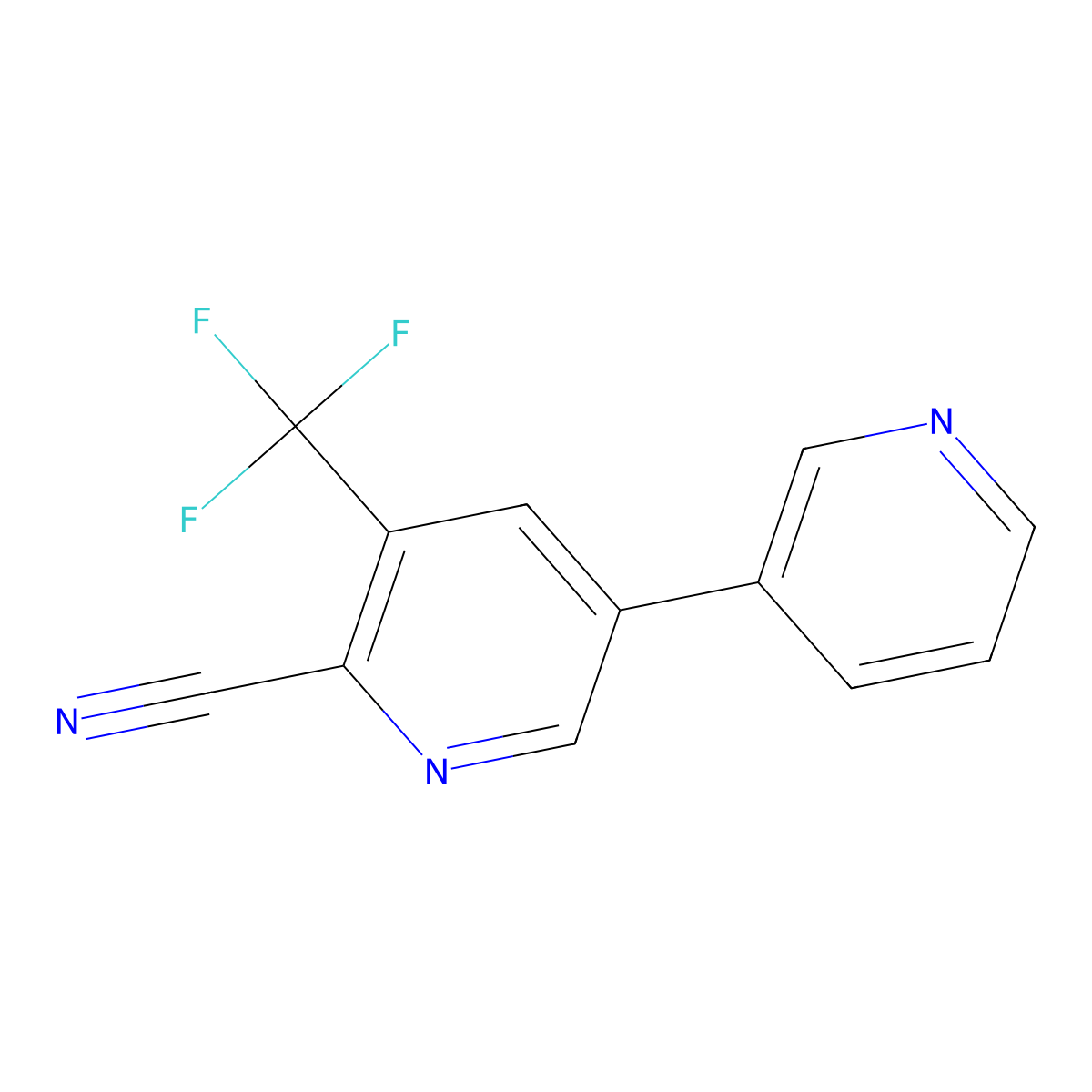 5-(Pyridin-3-yl)-3-(trifluoromethyl)picolinonitrile molecular structure, CAS 1214367-01-7