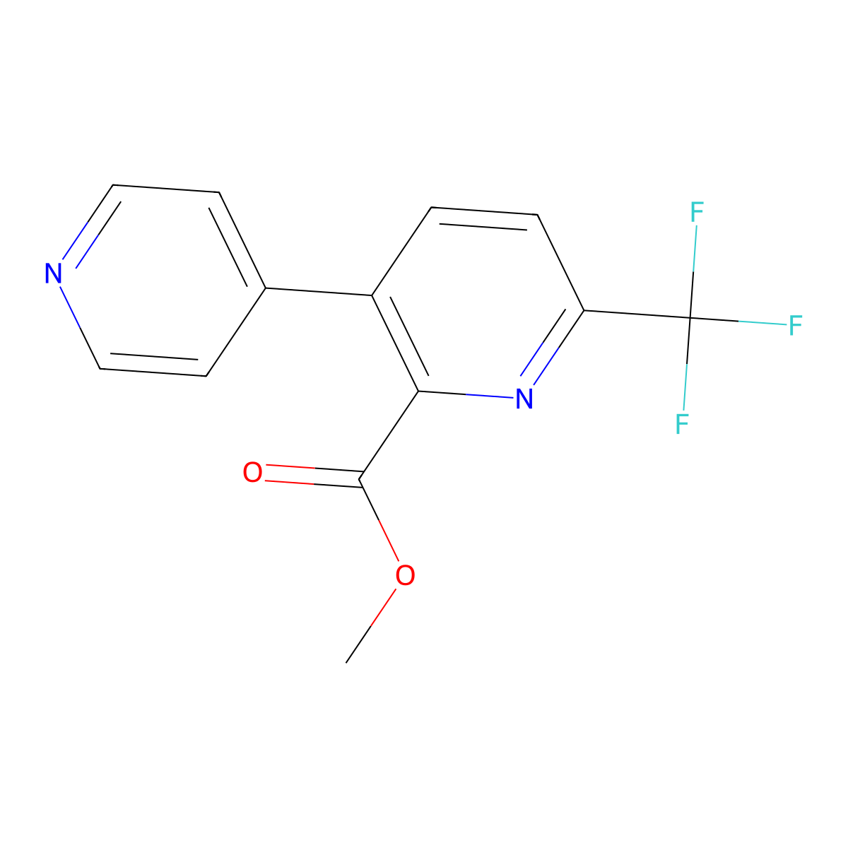 Methyl 3-(pyridin-4-yl)-6-(trifluoromethyl)picolinate molecular structure, CAS 1214367-03-9