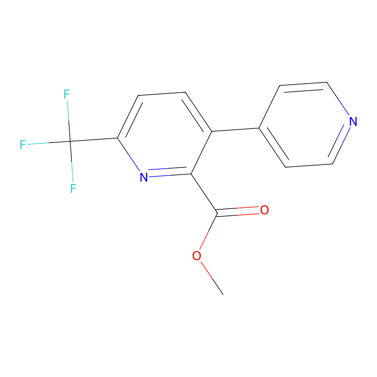 Methyl 3-(pyridin-4-yl)-6-(trifluoromethyl)picolinate molecular structure, CAS 1214367-03-9