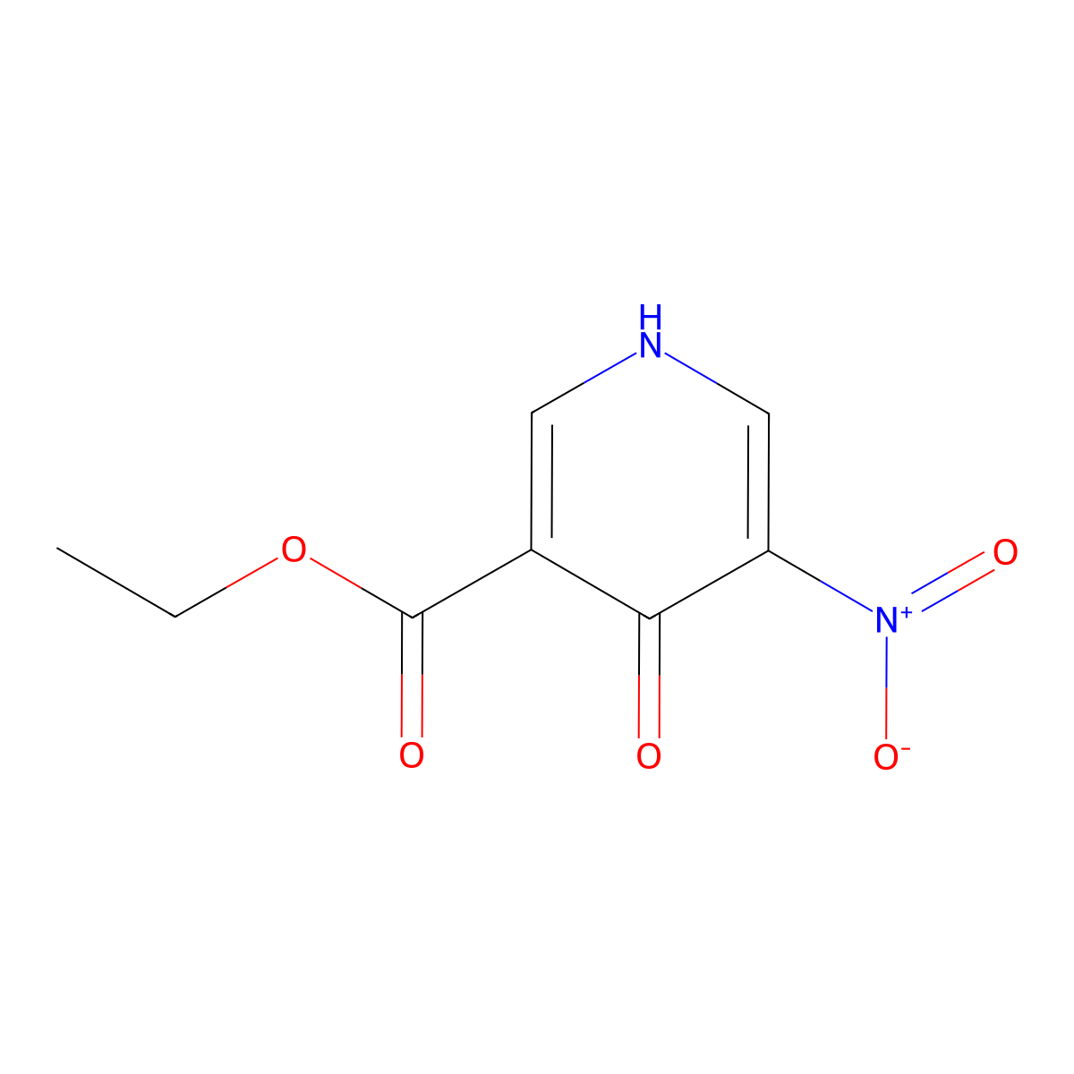Ethyl 5-nitro-4-oxo-1,4-dihydropyridine-3-carboxylate molecular structure, CAS 1214367-07-3