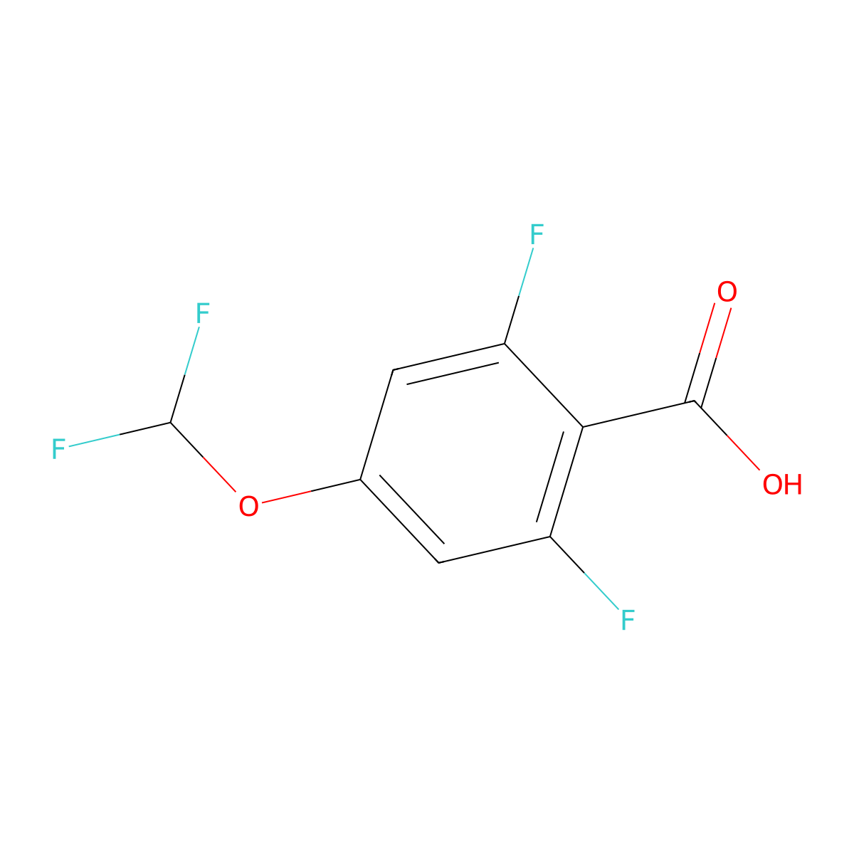 4-(Difluoromethoxy)-2,6-difluorobenzoic acid molecular structure, CAS 1214367-17-5