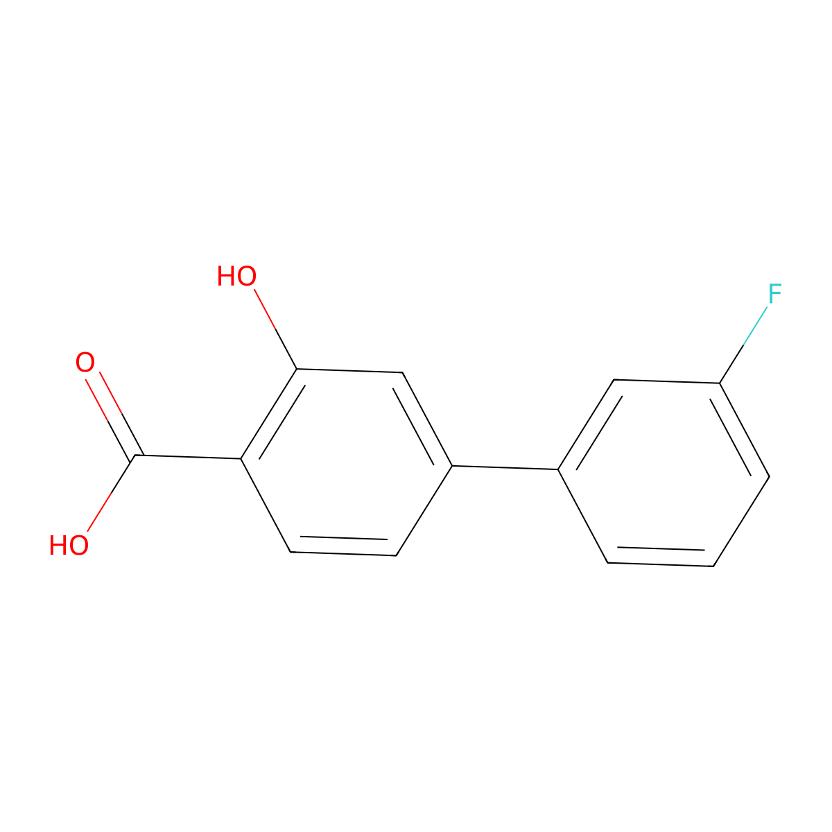 4-(3-Fluorophenyl)-2-hydroxybenzoic acid molecular structure, CAS 1214367-30-2