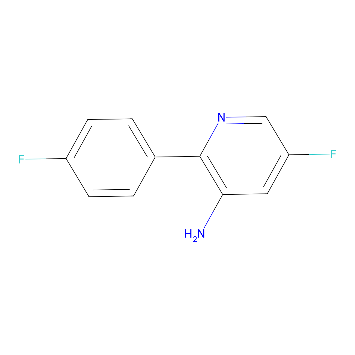 5-Fluoro-2-(4-fluorophenyl)pyridin-3-amine molecular structure, CAS 1214367-31-3