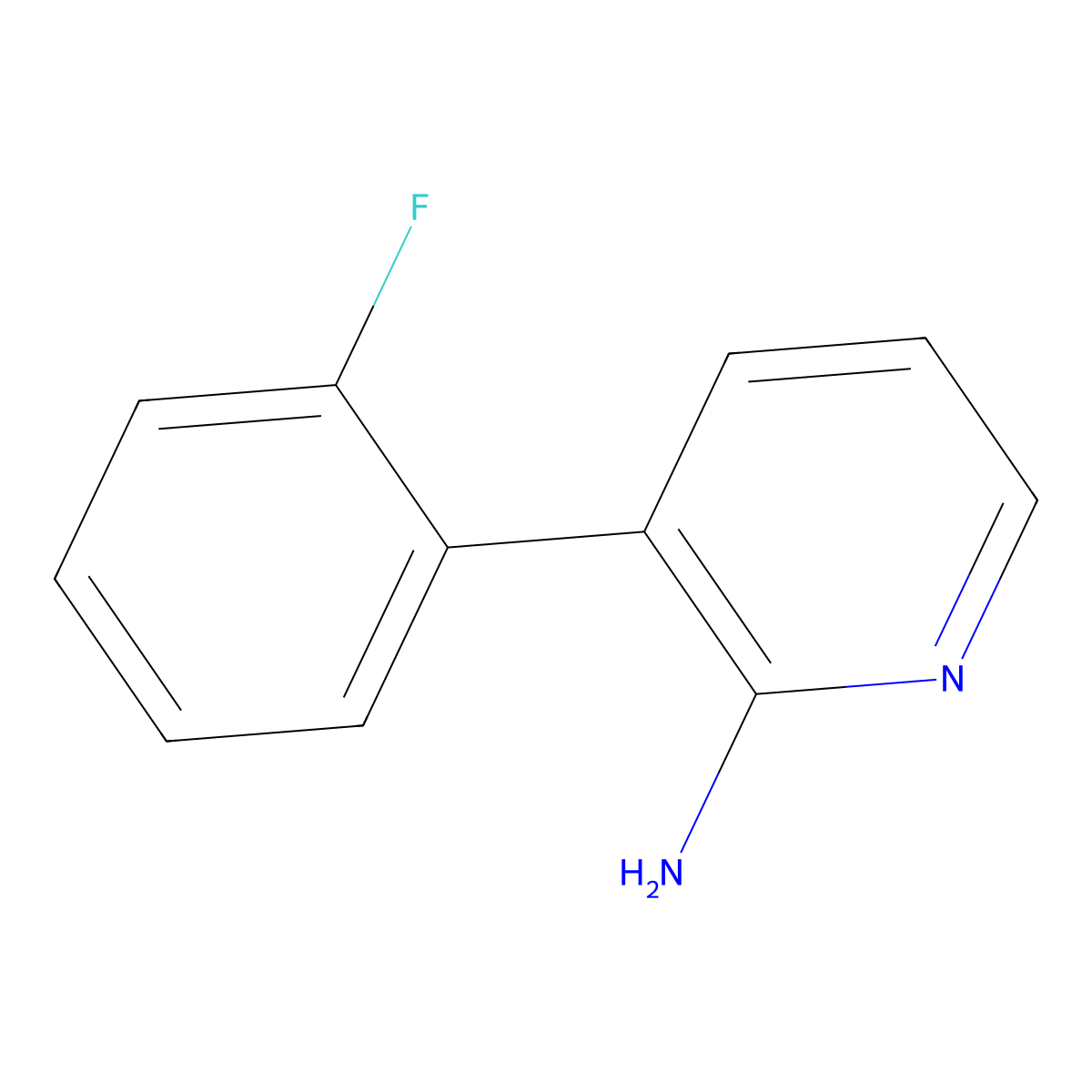 3-(2-Fluorophenyl)pyridin-2-amine molecular structure, CAS 1214367-39-1