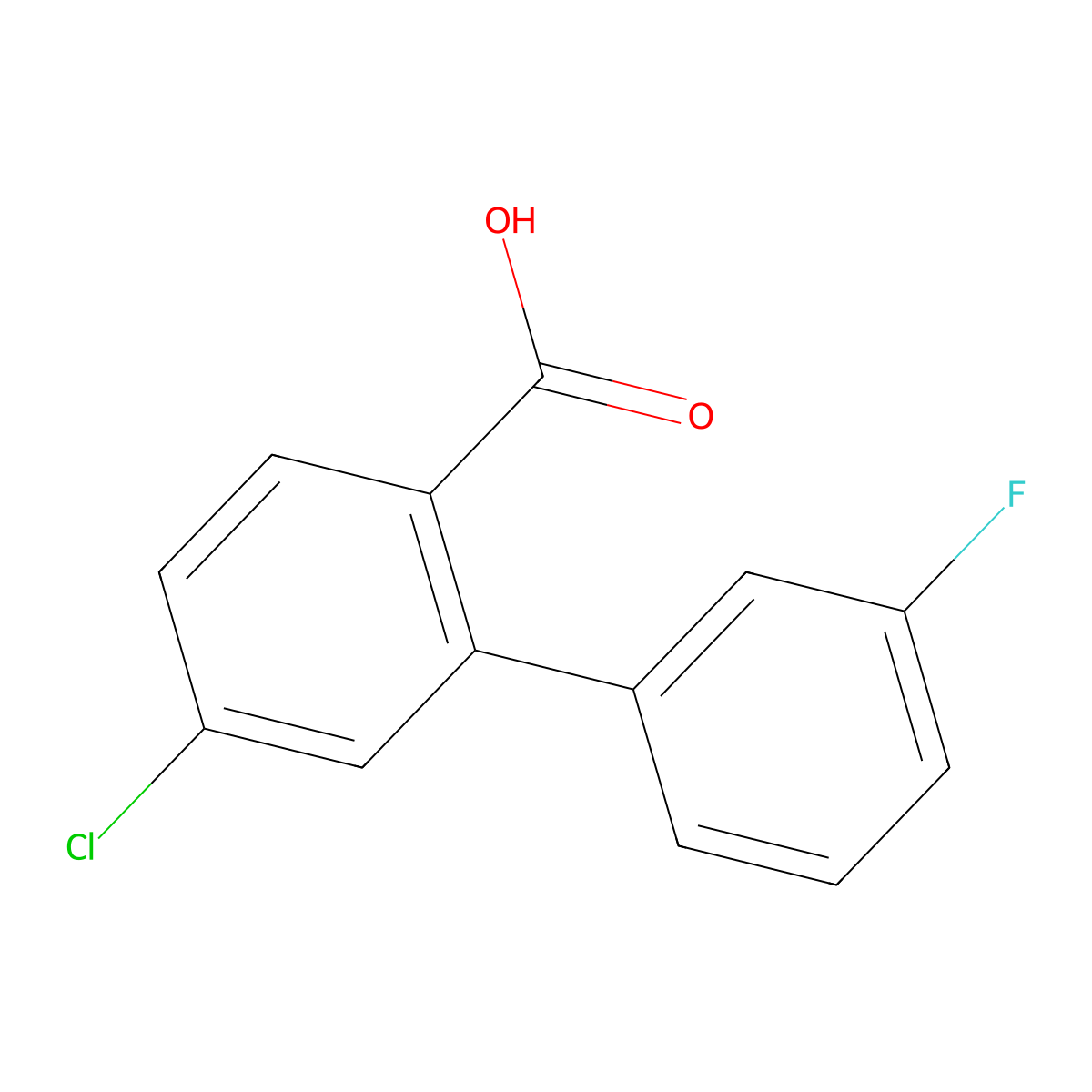 4-Chloro-2-(3-fluorophenyl)benzoic acid molecular structure, CAS 1214367-45-9
