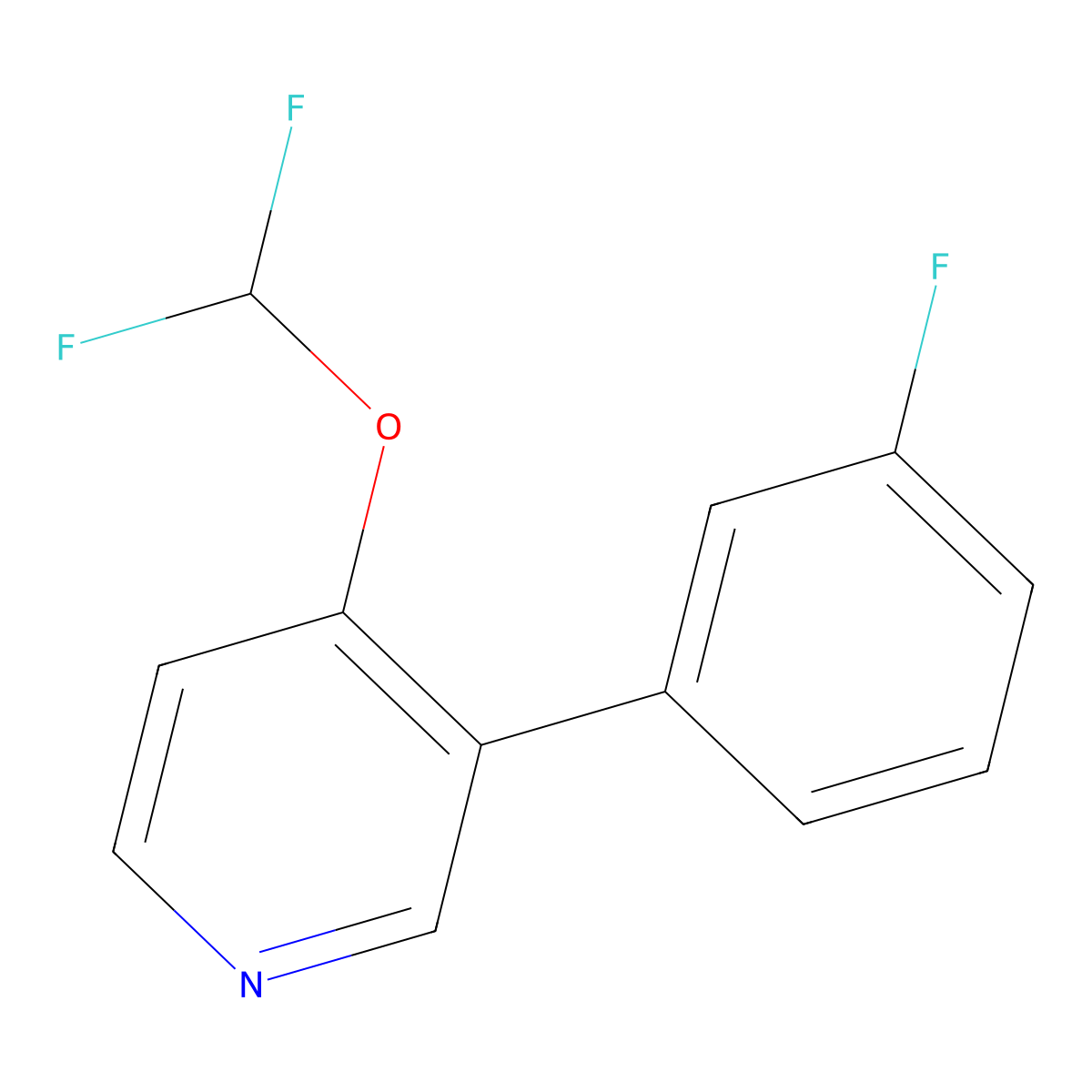 4-(Difluoromethoxy)-3-(3-fluorophenyl)pyridine molecular structure, CAS 1214367-50-6