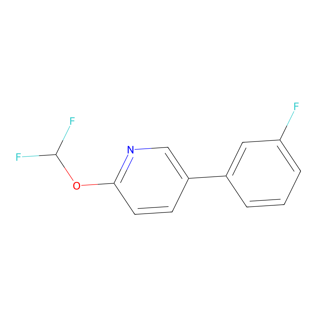 2-(Difluoromethoxy)-5-(3-fluorophenyl)pyridine molecular structure, CAS 1214367-54-0