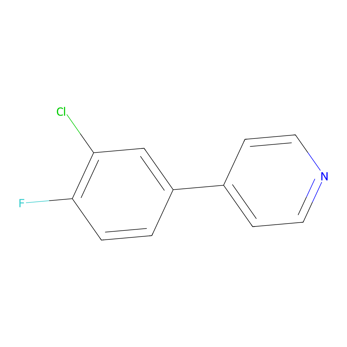 4-(3-Chloro-4-fluorophenyl)pyridine molecular structure, CAS 1214367-72-2