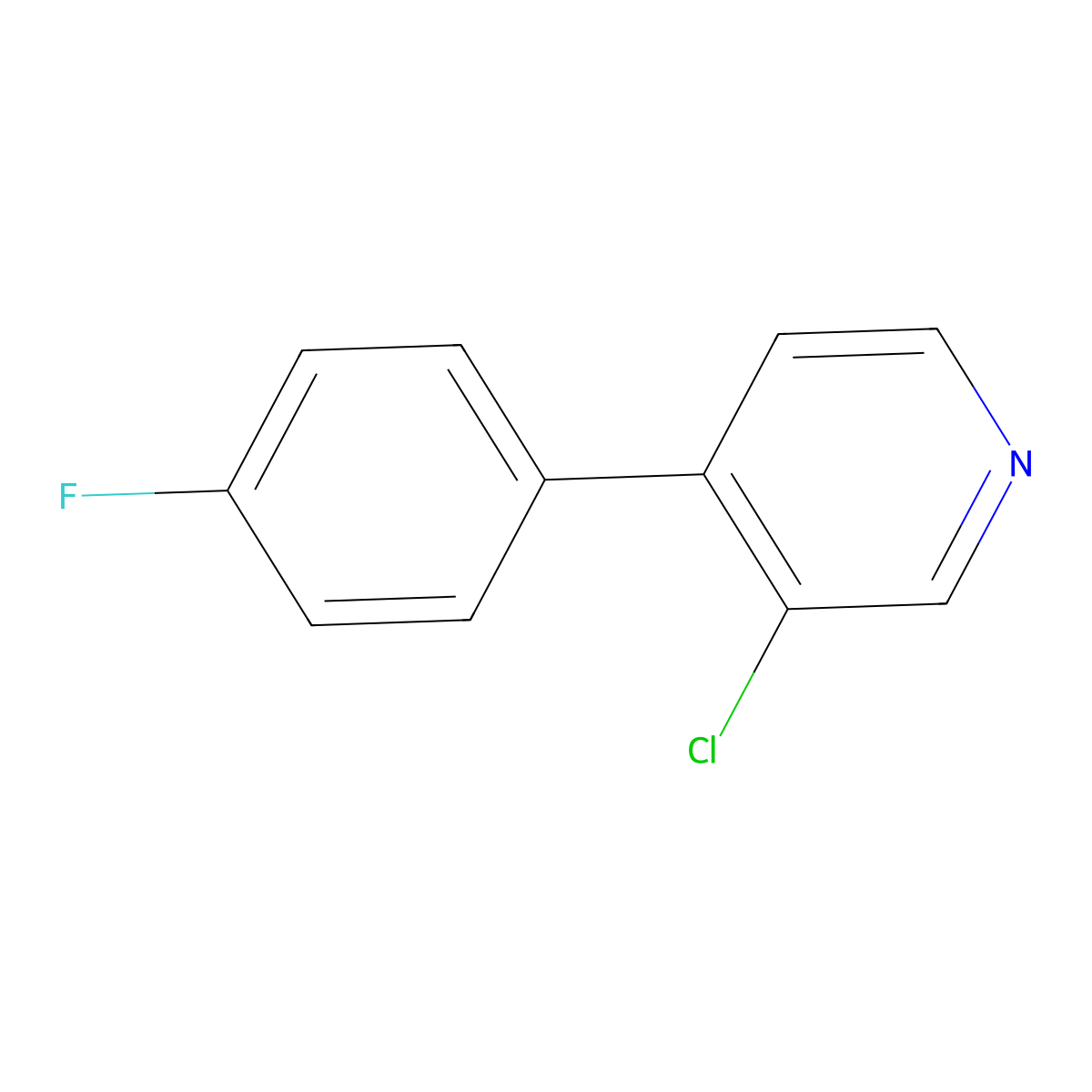 3-Chloro-4-(4-fluorophenyl)pyridine molecular structure, CAS 1214367-78-8