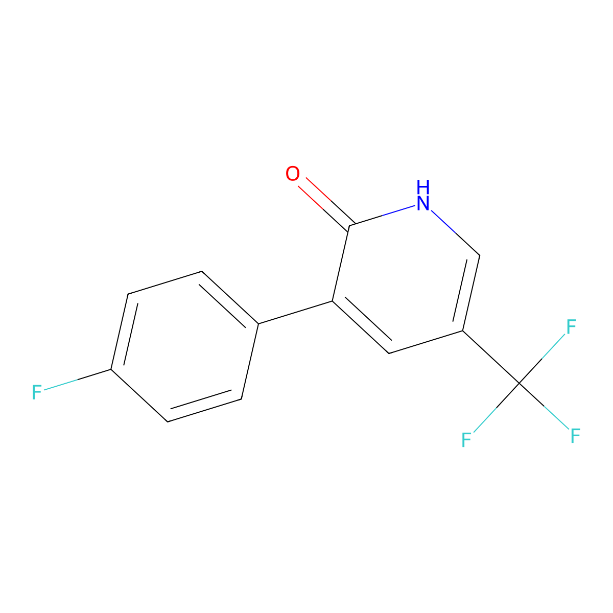 3-(4-Fluorophenyl)-5-(trifluoromethyl)pyridin-2-ol molecular structure, CAS 1214367-86-8