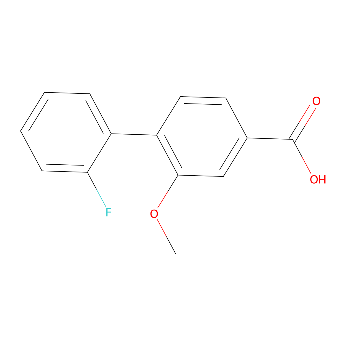 4-(2-Fluorophenyl)-3-methoxybenzoic acid molecular structure, CAS 1214367-91-5