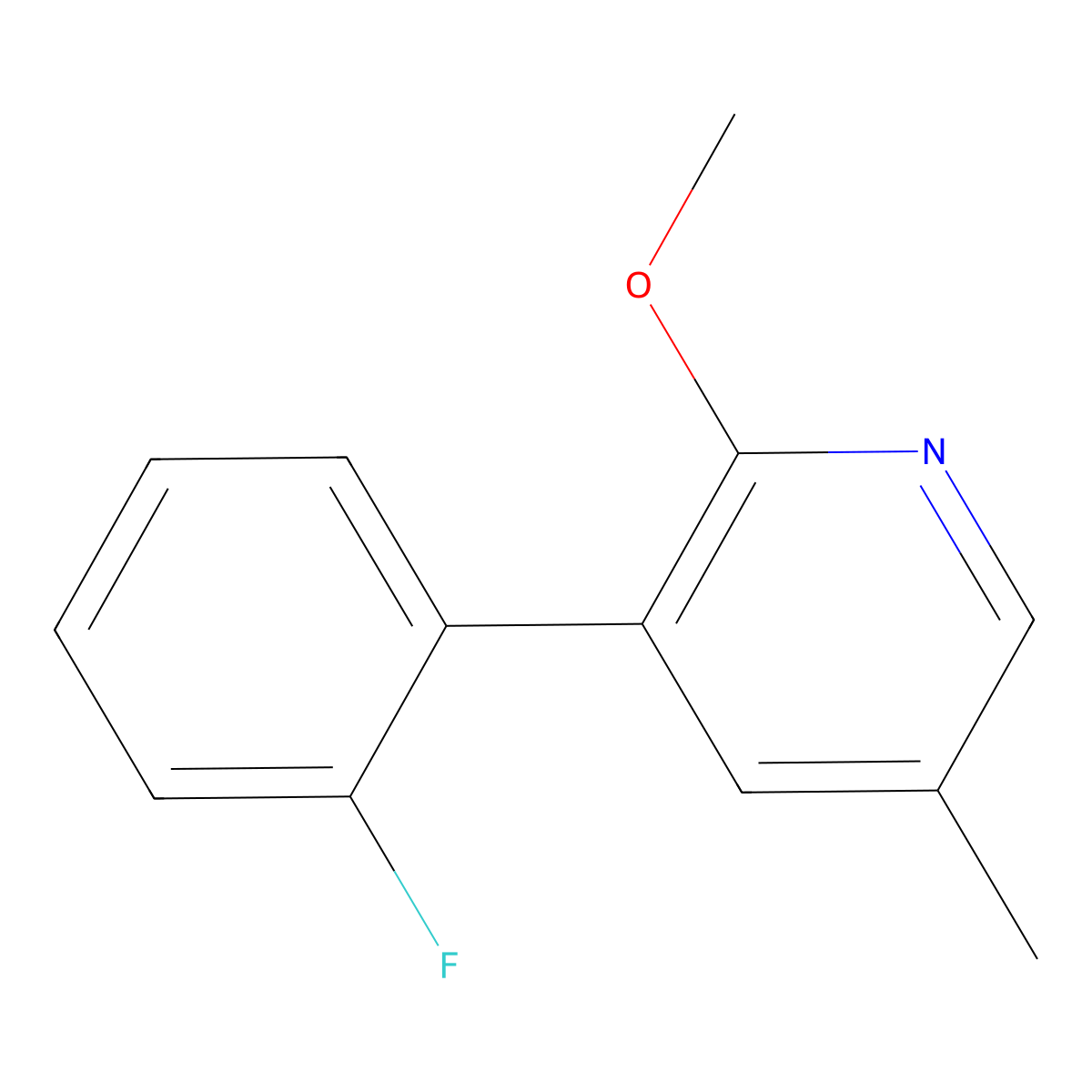 3-(2-Fluorophenyl)-2-methoxy-5-methylpyridine molecular structure, CAS 1214367-95-9
