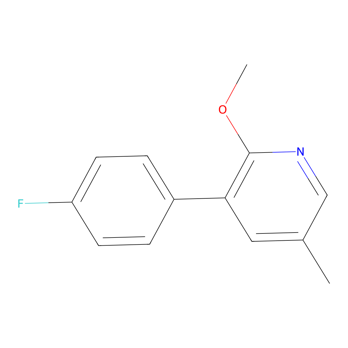 3-(4-Fluorophenyl)-2-methoxy-5-methylpyridine molecular structure, CAS 1214368-00-9