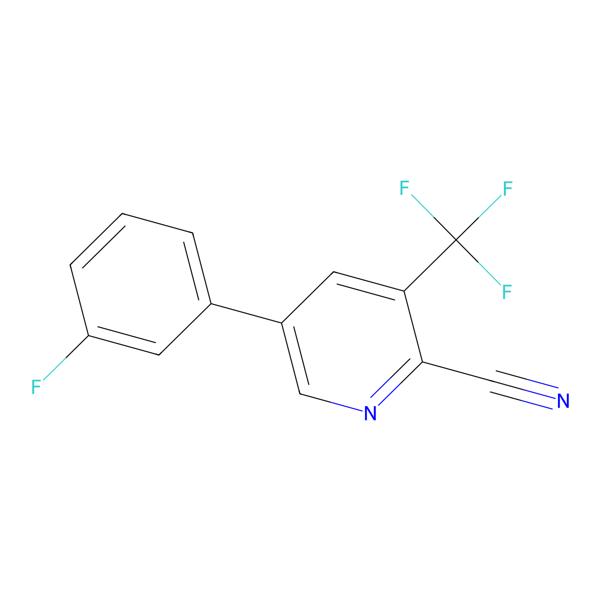 5-(3-Fluorophenyl)-3-(trifluoromethyl)picolinonitrile molecular structure, CAS 1214368-08-7