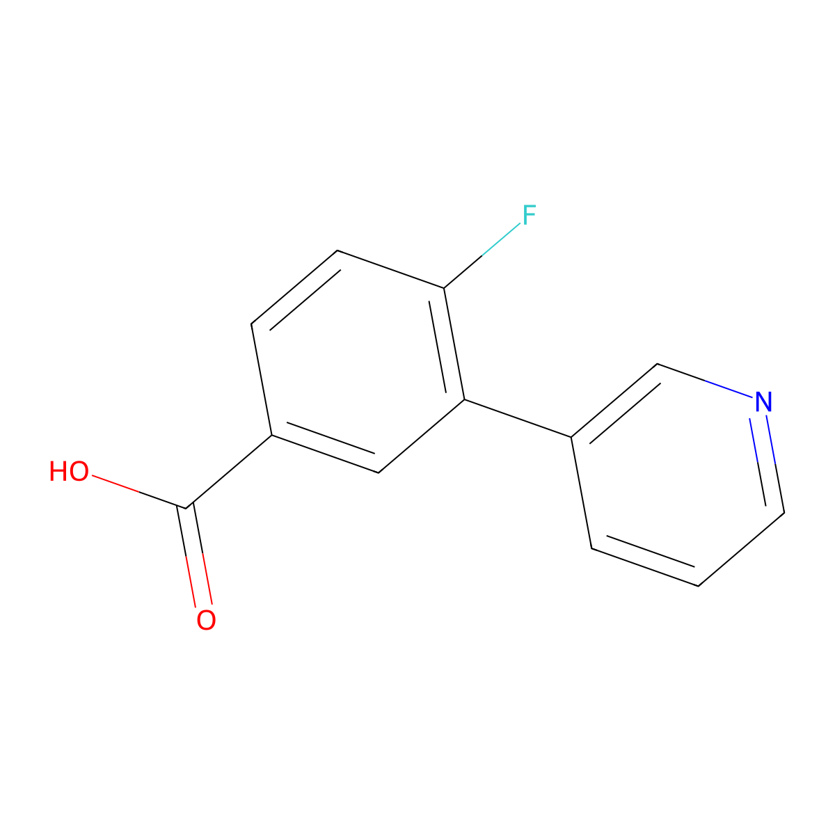 4-Fluoro-3-(pyridin-3-yl)benzoic acid molecular structure, CAS 1214368-16-7