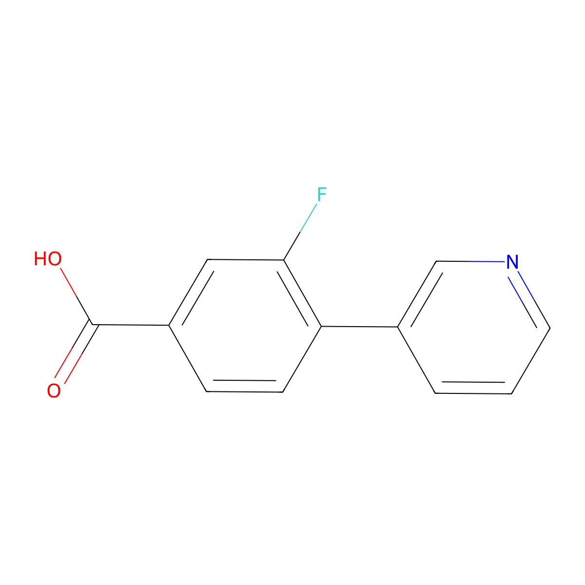 3-Fluoro-4-(pyridin-3-yl)benzoic acid molecular structure, CAS 1214368-22-5
