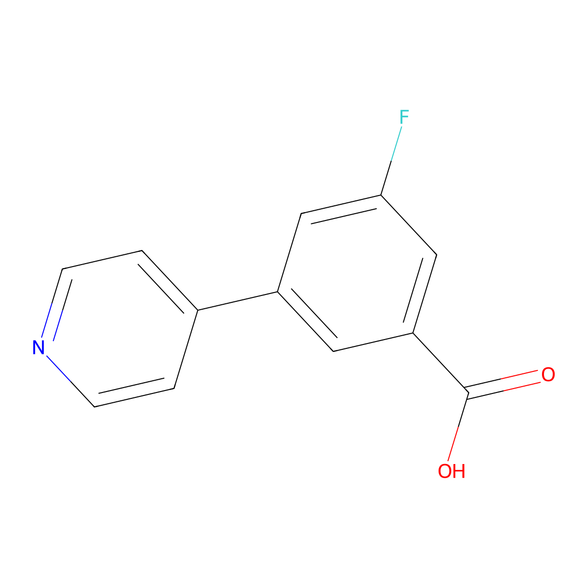 3-Fluoro-5-(pyridin-4-yl)benzoic acid molecular structure, CAS 1214368-27-0