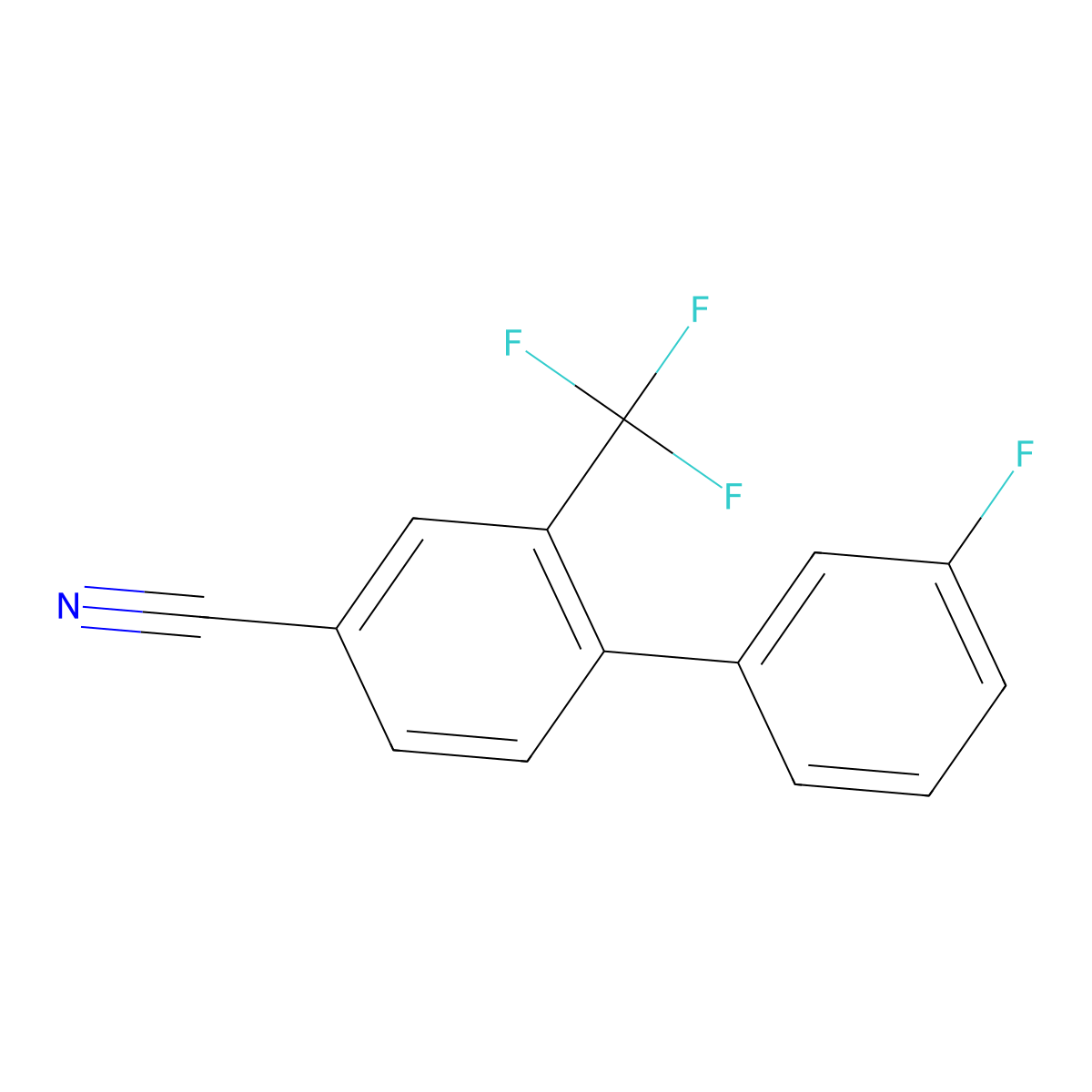 4-(3-Fluorophenyl)-3-(trifluoromethyl)benzonitrile molecular structure, CAS 1214368-40-7