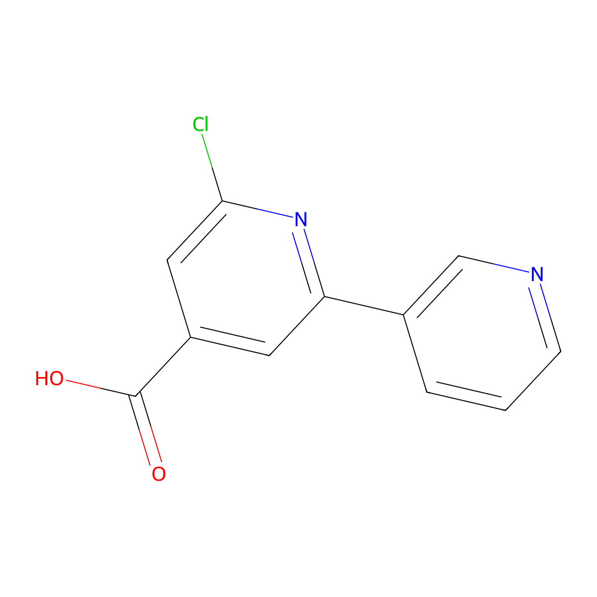 2-Chloro-6-(pyridin-3-YL)pyridine-4-carboxylic acid molecular structure, CAS 1214368-46-3