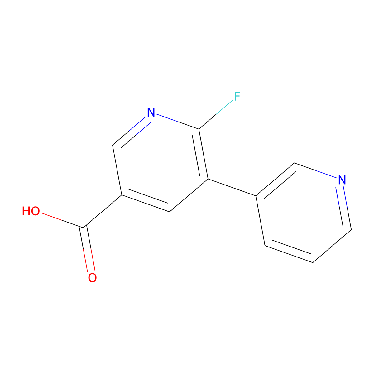 6-Fluoro-5-(pyridin-3-yl)nicotinic acid molecular structure, CAS 1214368-60-1