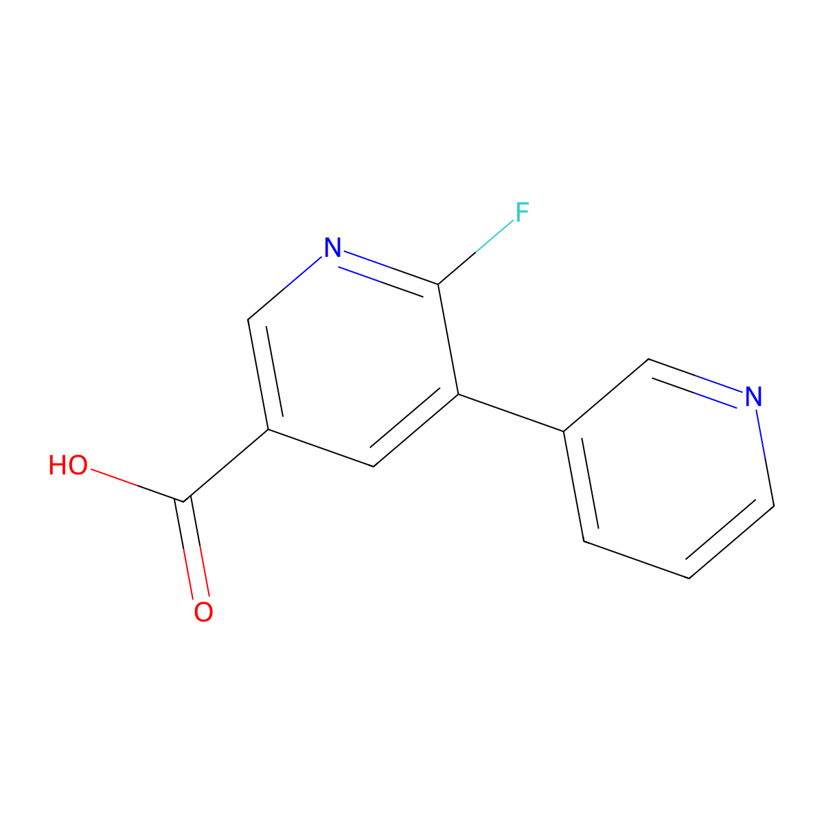 6-Fluoro-5-(pyridin-3-yl)nicotinic acid molecular structure, CAS 1214368-60-1