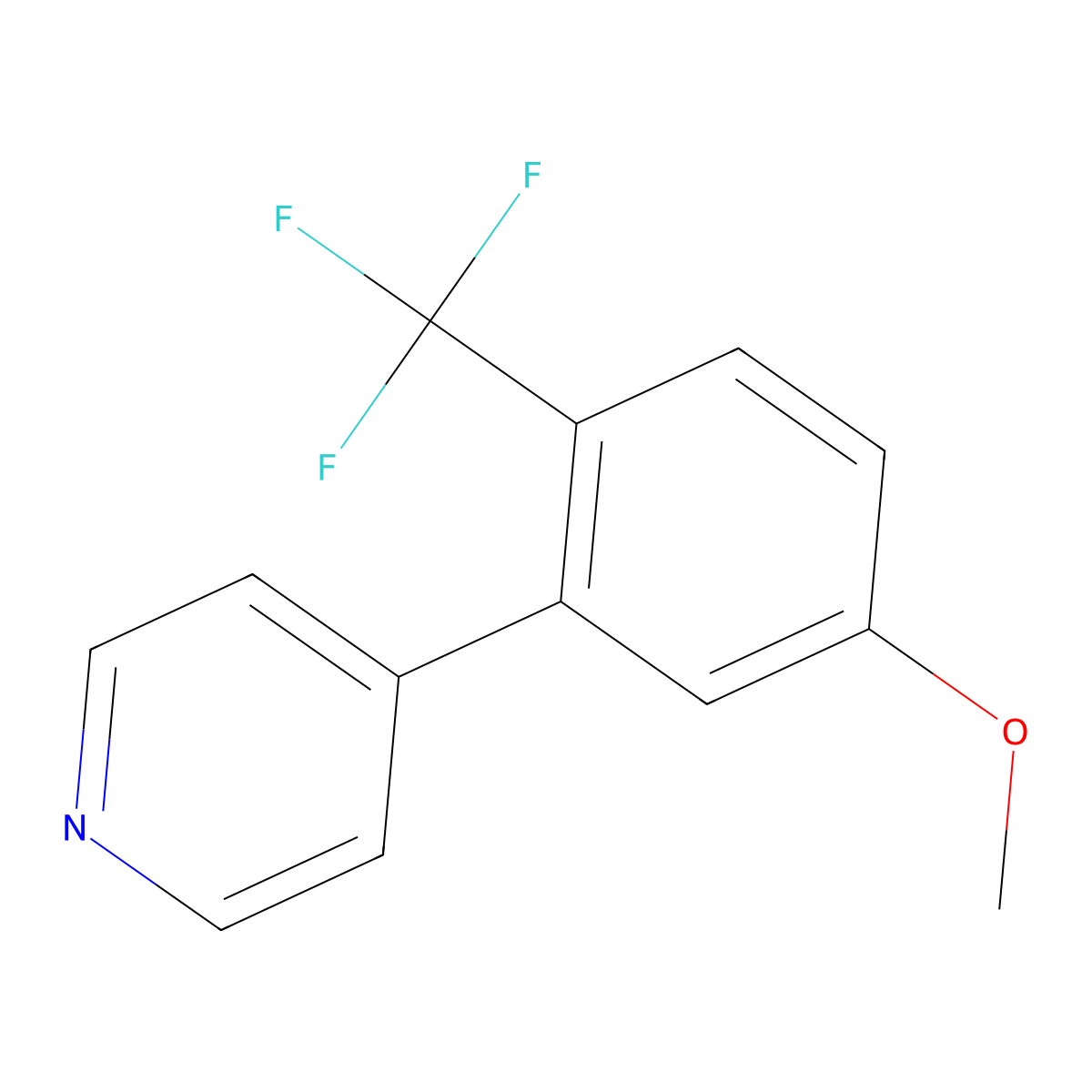 4-(5-Methoxy-2-(trifluoromethyl)phenyl)pyridine molecular structure, CAS 1214368-70-3