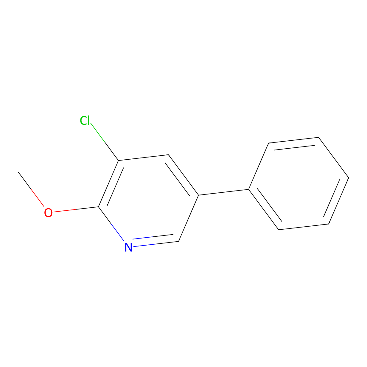 3-Chloro-2-methoxy-5-phenylpyridine molecular structure, CAS 1214368-71-4