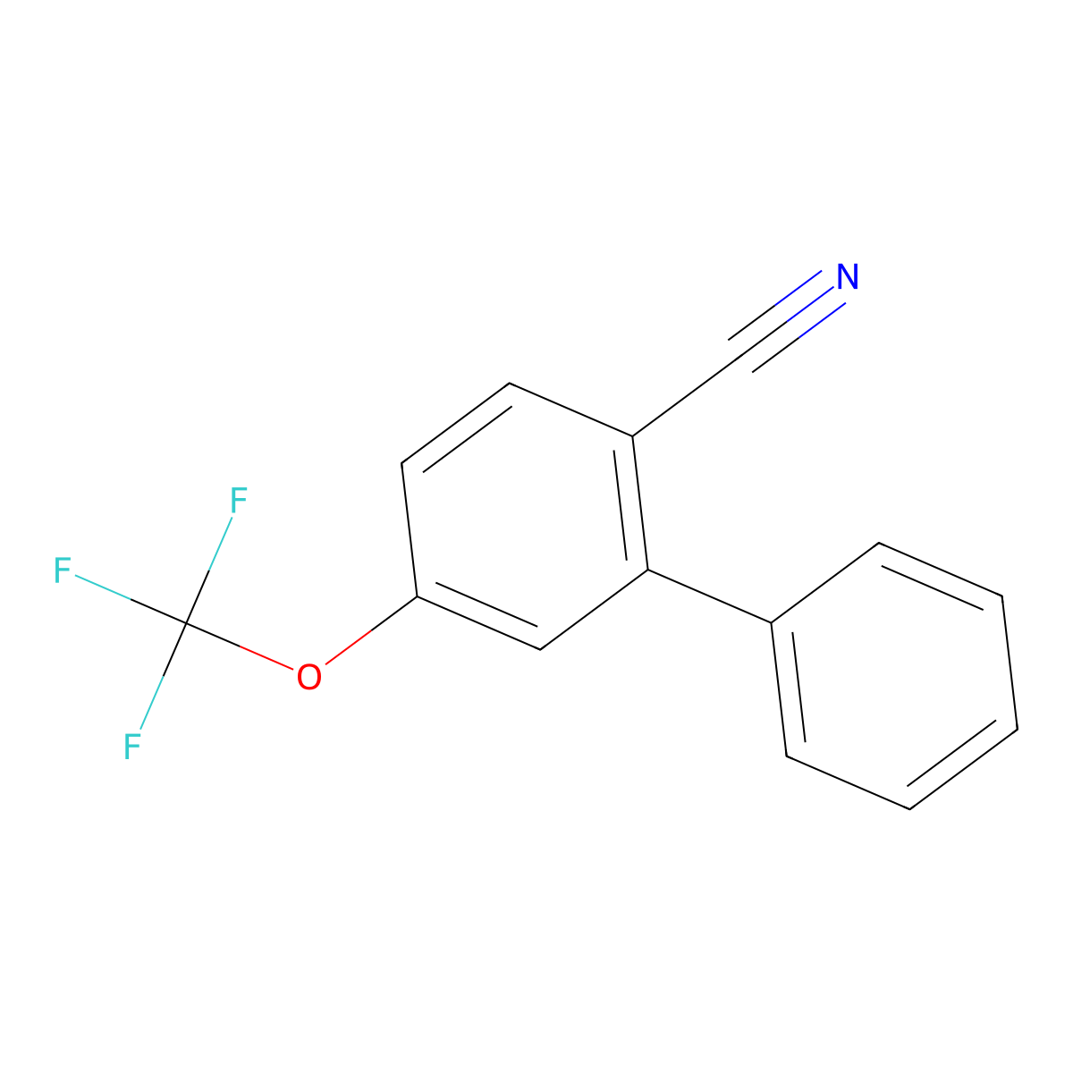 5-(Trifluoromethoxy)-[1,1'-biphenyl]-2-carbonitrile molecular structure, CAS 1214368-75-8